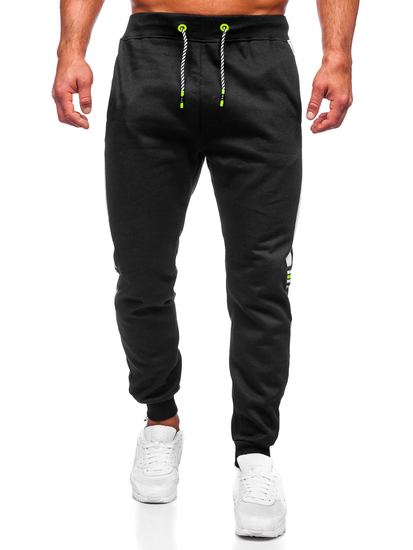 Pantaloni de trening cu imprimeu negru-verzi Bolf AM125