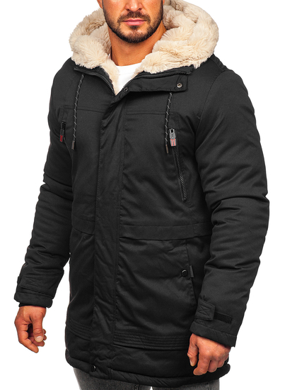 Geacă de iarnă parka neagră Bolf 22M51