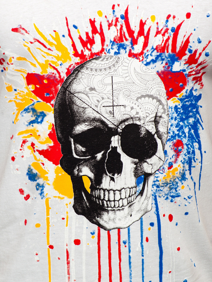 Maiou alb cu imprimeu Bolf 14839