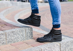 Teniși înalți pentru bărbat negri Bolf 701