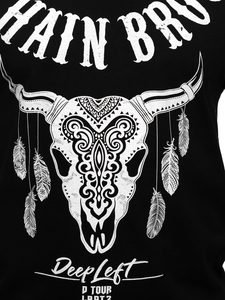 Maiou negru tank top cu imprimeu Bolf 14809