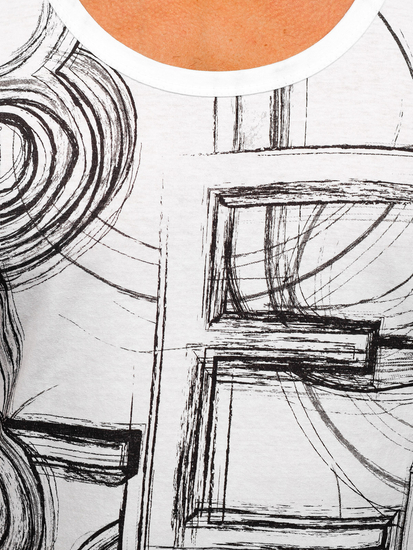 Maiou alb cu imprimeu Bolf  14846