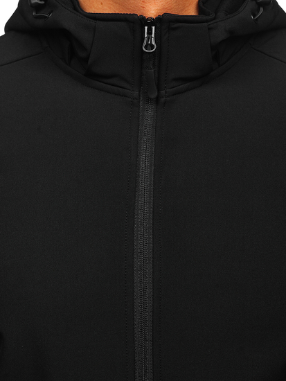 Jachetă neagră de tranziție softshell pentru bărbați Bolf HH017