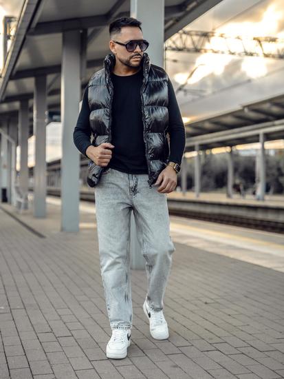 Vestă groasă neagră matlasată Bolf 9968