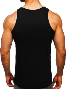 Maiou negru tank top cu imprimeu Bolf 14829