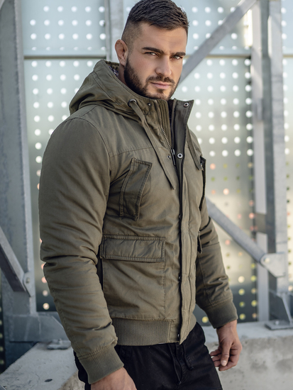 Geacă de iarnă groasă bumbac verde Bolf 1890