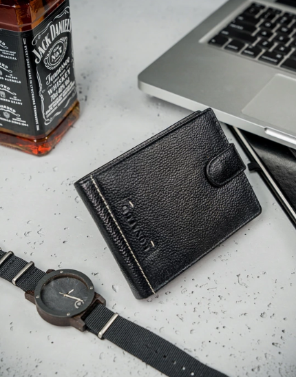 Portofel de piele bărbați negru 3080
