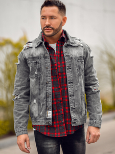 Geacă de blugi gri Bolf MJ501G