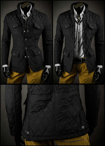 Geacă elegantă neagră matlasată Bolf 802A