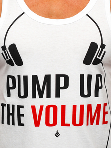 Maiou tank top alb cu imprimeu Bolf 14835