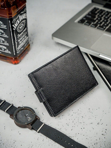 Portofel de piele bărbați negru 3080