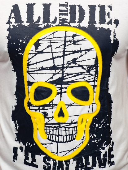 Tricou alb cu imprimeu Bolf Y70007