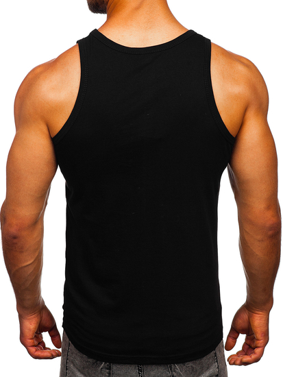 Maiou negru tank top cu imprimeu Bolf 14831