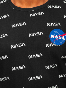 Tricou negru cu imprimeu Bolf 14950