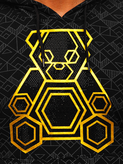 Hanorac negru cu zirconiu decorativ Bolf HM566