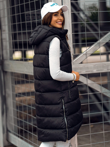 Vestă lungă neagră dame Bolf 81261B