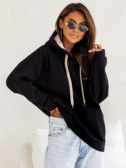 Hanorac termoizolant cu fluture pentru femei negru Bolf 82131