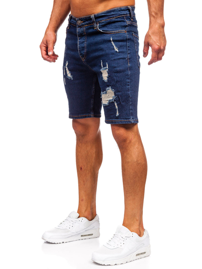 Pantaloni scurți din denim pentru bărbați bleumarin Bolf 0785