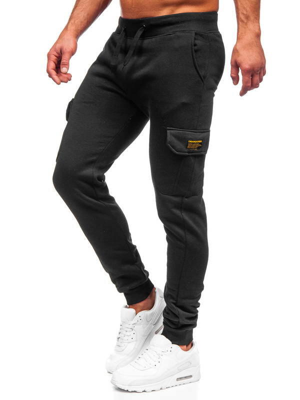 Pantaloni joggers cargo negri Bolf JX8709