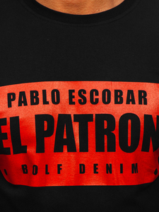 Bluză neagră cu imprimeu Bolf 146747