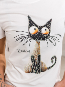 Tricou alb de dama cu aplicatie Bolf 95T2515