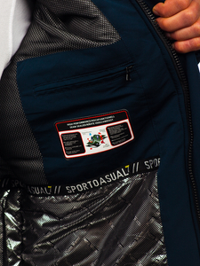 Jachetă parka de iarnă pentru bărbați bleumarin Bolf 22M323