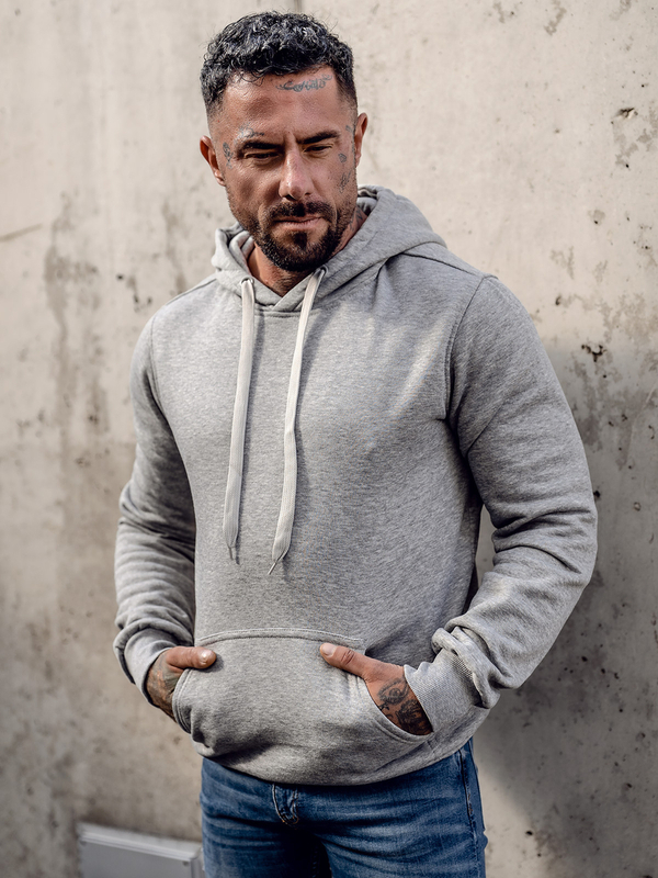 Hanorac cu glugă pentru bărbați gri Bolf MB001A