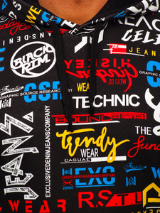 Hanorac cu imprimeu negru Bolf 141000