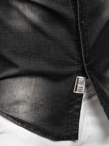 Cămașă de blugi cu mâneca lungă neagră Bolf MC703N