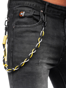 Blugi regular fit negri cu curea Bolf TF098