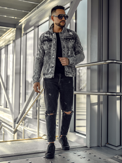 Geacă de blugi gri Bolf AK588