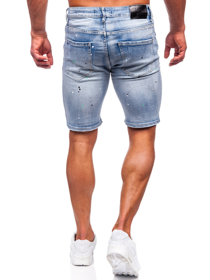 Pantaloni scurți albaștri din denim pentru bărbați Bolf MP0262BC