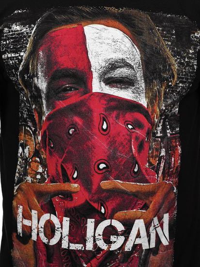 Tricou din bumbac cu imprimeu negru Bolf CMR18