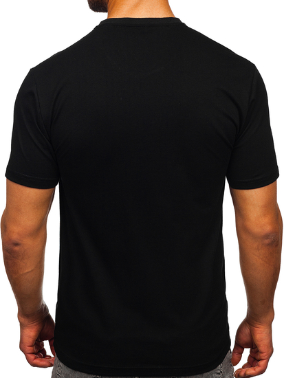 Tricou din bumbac cu imprimeu negru Bolf 5041