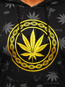 Hanorac negru cu imprimeu Bolf HM628