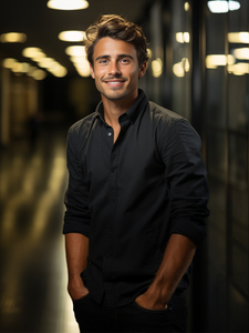 Cămașă elegantă cu mâneci lungi pentru bărbați, neagră, Bolf 1703A2