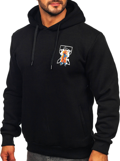 Hanorac negru cu imprimeu Bolf 147049