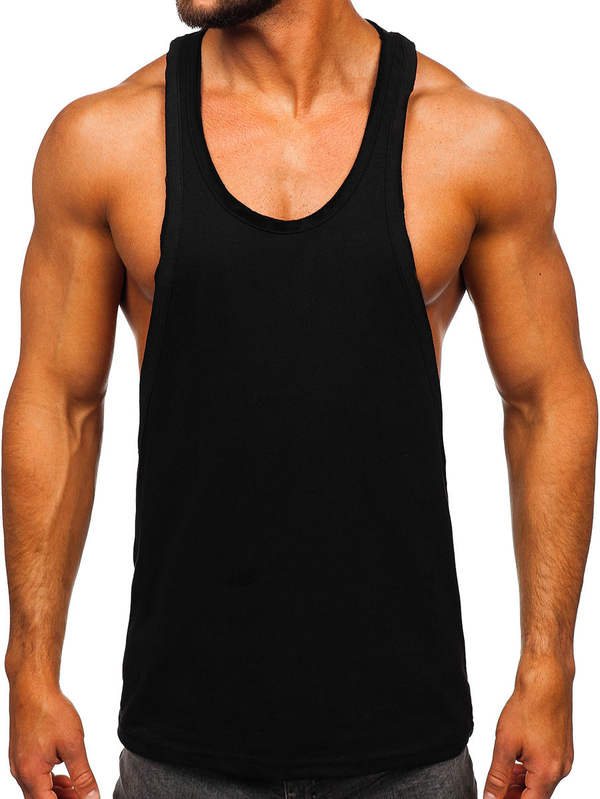 Tricou bărbătesc negru, simplu, tip boxer Bolf 1245