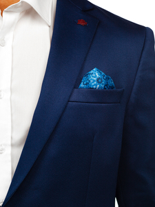 Jachetă elegantă bărbătească bleumarin Bolf 022