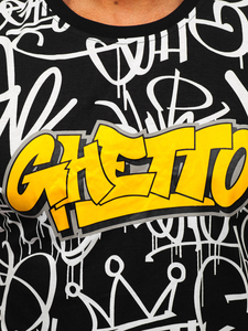 Tricou negru cu imprimeu Bolf 8T953