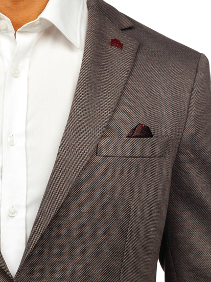 Jachetă elegantă maro închis pentru bărbați Bolf 024