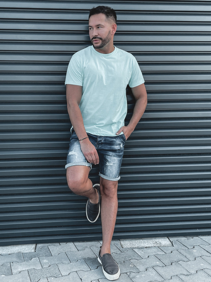 Tricou simplu bărbătesc din bumbac, mentă Bolf 192397A