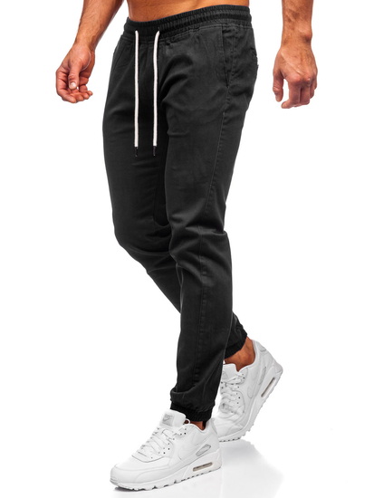 Pantaloni joggers negri Bolf 1145