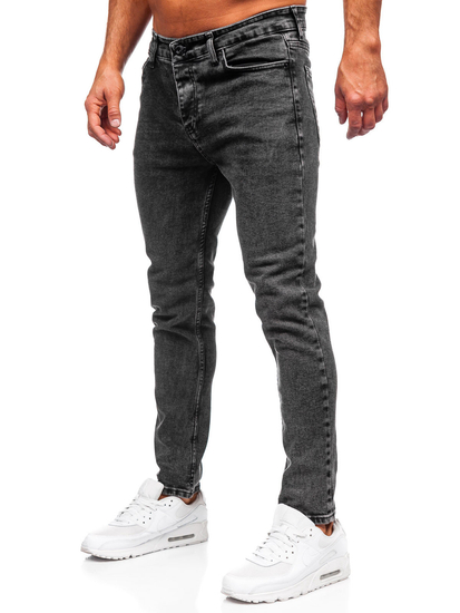 Pantaloni negri pentru bărbați, blugi slim fit Bolf 6519