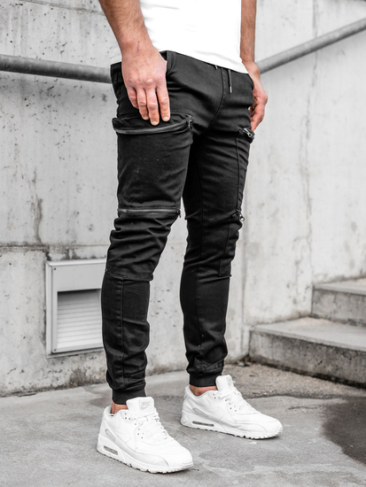 Pantaloni joggers cargo negri Bolf 0475