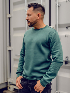 Hanorac pentru bărbați fără glugă, verde Bolf 2001A