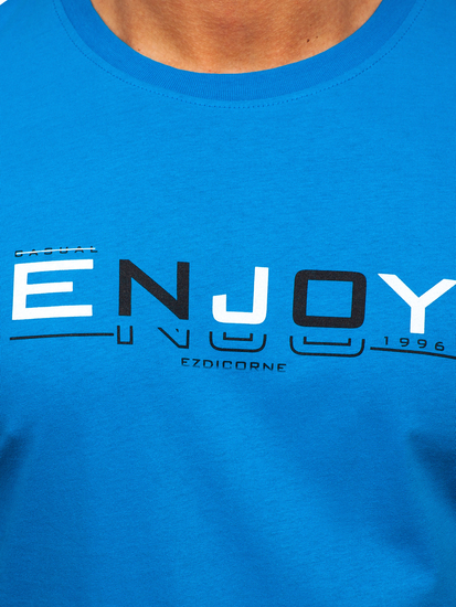 Tricou din bumbac albastru-aprins Bolf 14739