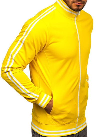 Bluză retro style cu fermoar bărbați galbenă Bolf 11113