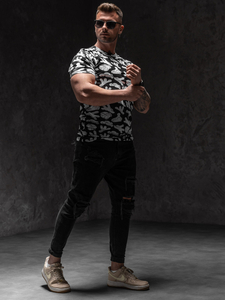 Tricou negru cu imprimeu Bolf 14912