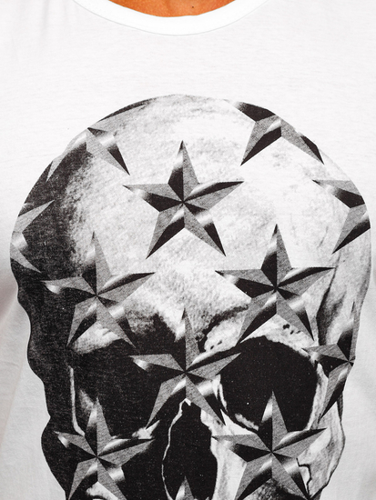 Maiou alb tank top cu imprimeu Bolf 14817